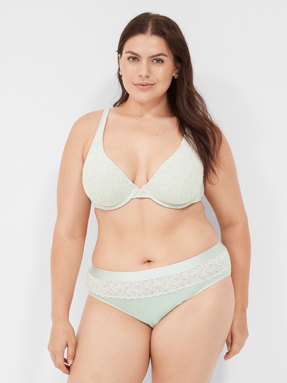 Lane Bryant Unlined Plunge Bra with Lace - 42DD - NWT